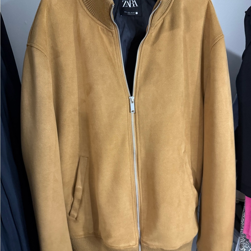 Zara Men's Camel Bomber Jacket